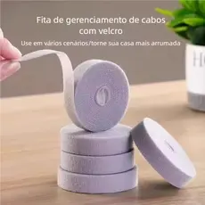 Organizador de fio e cabos rolo dupla face fecho de contato - 5 metros