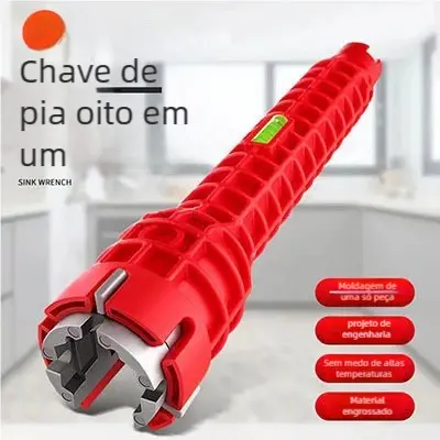 Chave Multifuncional 8 em 1 Multiuso Modus Para Apertar Cano Pia Troca Filtro Torneira