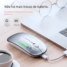 Mouse Sem Fio Wireless Com Bateria Interna Recarregavel  Led RGB Home Office