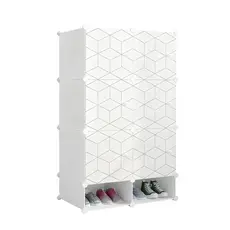 Guarda-Roupa Modular Plástico Grande   Cabideiro, Sapateira, Porta Transparente