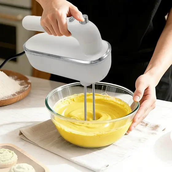 Batedeira de Mão Elétrica Profissional 300W Portátil 5 Velocidades com Função Turbo para Bolo Massas Doces e Claras em N