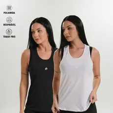 KIT 2 Regata Feminina Dry Costas Nadador Academia Esportivo Fitness Treino Lisa