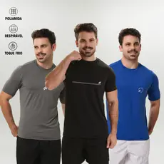 Kit 3 Camisetas Masculina Academia Poliamida Dry Fit Manga Curta treino Camisa Malhar | Ato Fitness