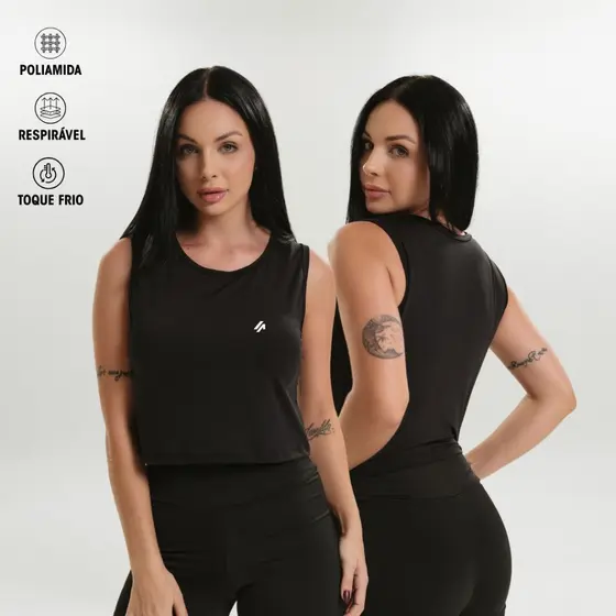 Cropped Fitness Feminino Treino Academia Respirável Estiloso Esportivo Corrida Esporte Caminhada