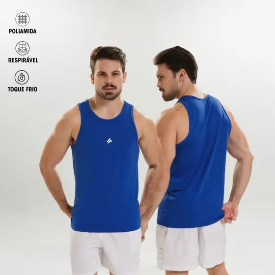 Regata Masculina Academia Poliamida Dry Fit Treino Fitness Sem Transparência