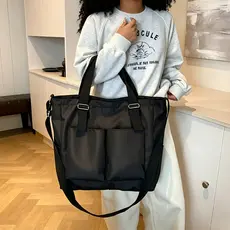 Bolsa casual impermeavel duradoura estilo coreano leve ampla com multiplos bolsos para faculdade e trabalho