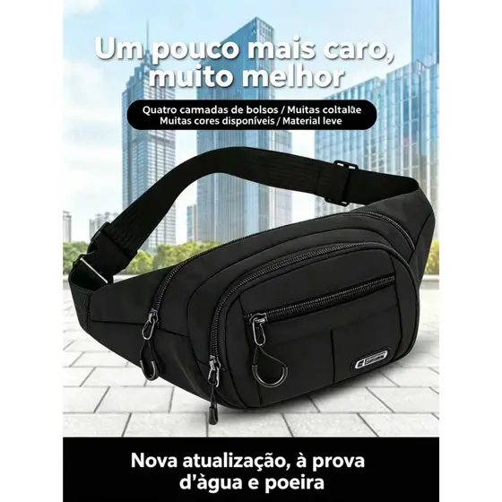 Pochete Masculina Impermeável Moderna com Alça Ajustável para Dia a Dia