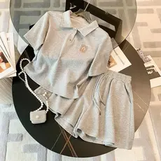 Moda namoradas shorts de manga curta terno de duas peças reduzindo a idade estilo ocidental esportes Casual terno shorts