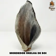 Mordedor Orelha Bovina 100% Natural Desidratado Petisco Proteína Colágeno Saúde Boi