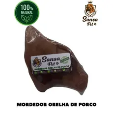 Mordedor Pet Orelha para Pet Natural Sem Pelo Suino Anti Estress Remove Tártaro