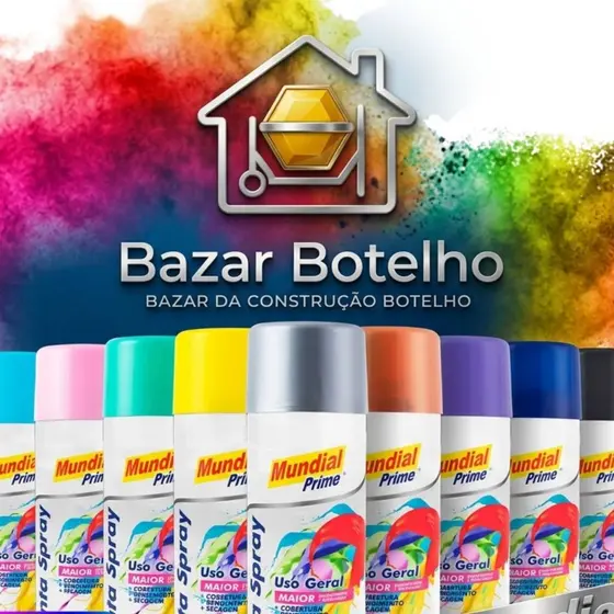 Tinta Spray Mundial Prime 400ml com Secagem Rápida - Cores Diversas