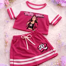 CONJUNTO INFANTIL E JUVENIL MENINA EMILYi VICKi E KATLLEN BLUSA +SHORT SAIA