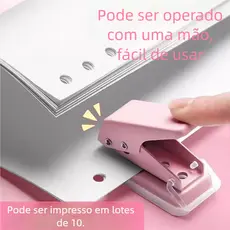 Mini Perfurador de Papel 6mm - Furo Único Manual para Estudantes! Ideal para papelaria e DIY, faz buracos redondos em fo