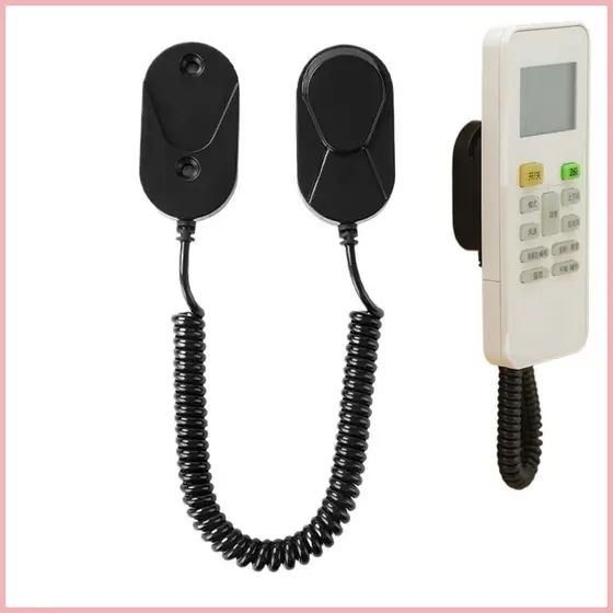 Suporte de controle remoto montado na parede, suporte de controle remoto para TV com cabo retrátil, organizador de cabec