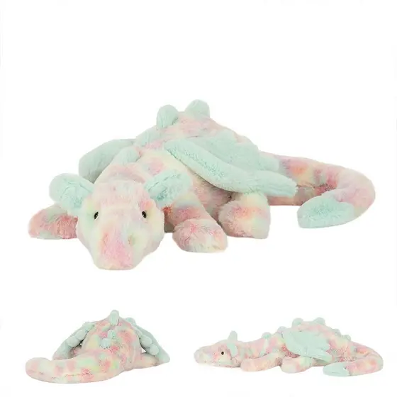 Jellycat Rainbow Dragon Plush Toy 50cm – Soft & Cuddly Stuffed Animal, Colorful Flying Dragon for Kids & Collectors