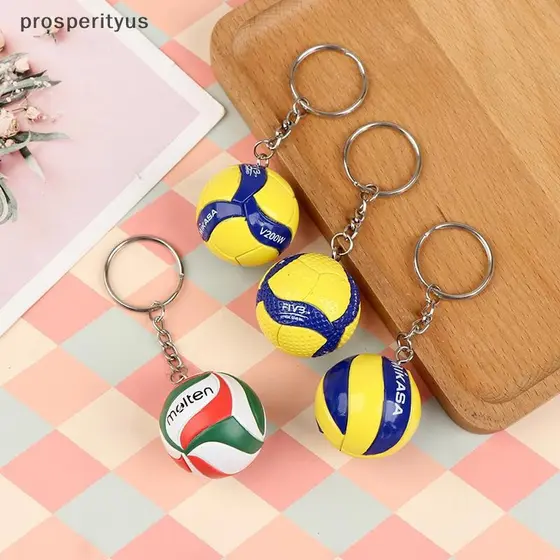 [prosperityus] Chaveiro De Vôlei Em PVC Enfeites Presentes De Negócios Esportivo De Bola De Praia [BR]
