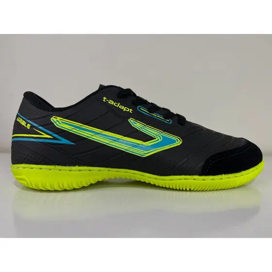 chuteira futsal verde/pto top, unissex, costurada ,quadra, salão ,esporte lazer