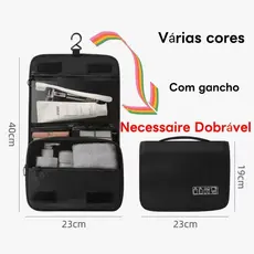 Necessaire de viagem para cosméticos e acessórios suspensa À prova d'água de grande capacidade