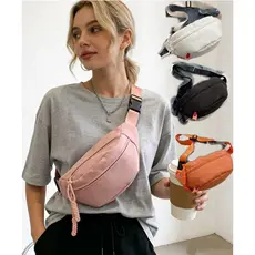 Pochete Crossbody Unissex Impermeável Compacta Leve e Funcional Perfeita para o Dia a Dia e Viagens cor bege