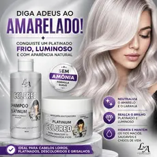 Kit Shampoo e Máscara Matizadora Platinum Effect 300ml Neutraliza Amarelado Sem Amônia