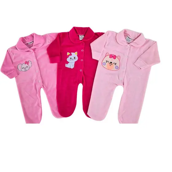 MACACÃO DE BEBÊ PLUSH KIT COM 3- MENINO MENINA -PLUSH PREMIUM