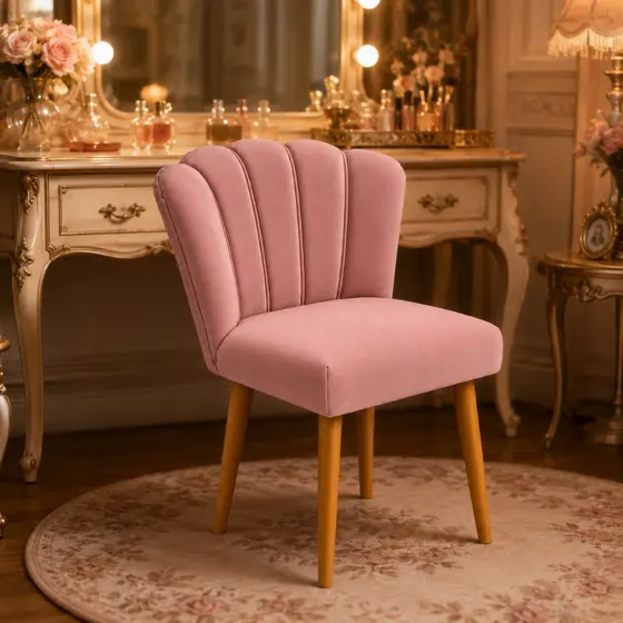Cadeira Poltrona para Penteadeira Quarto de Menina Pétala