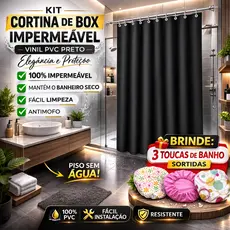 KIT Cortina de Box Impermeável PVC