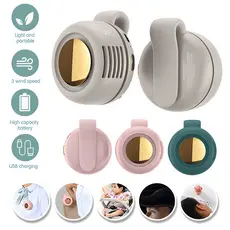 2026 Novo Ventilador Silencioso Portátil Mini USB Recarregável Bladeless Elétrico Clip-on Ajustável De Cintura De 3 Velo