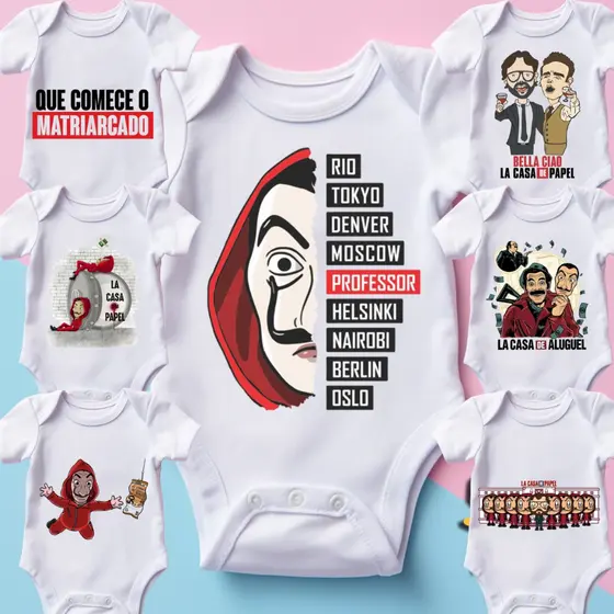 Body Infantil La Casa de Papel - Estilo e Conforto para Bebês - Roupa Temática para Crianças