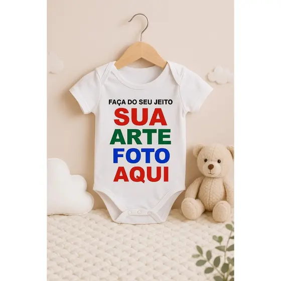 Body Bebê Personalizado - Estampe Sua Arte - Sua Foto 👶 (Criamos Artes grátis) NOS CHAME NO CHAT Preço baixo