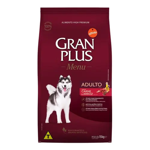 GRANPLUS CAES MENU ADULTO CARNE E ARROZ 15kg