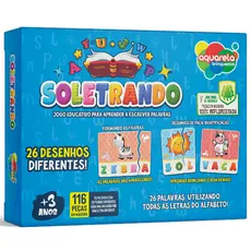 Soletrando Quebra-Cabeça em Madeira MDF Brinquedo Educativo Alfabetização 116 Peças Pedagógico