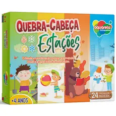 Quebra-Cabeça 24 Peças em Madeira Estações Infantil Educativo Aquarela Brinquedos