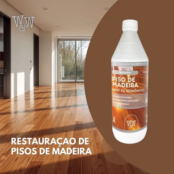 W&W Next Verniz Econômico Brilho Piso Madeira 1 Litro