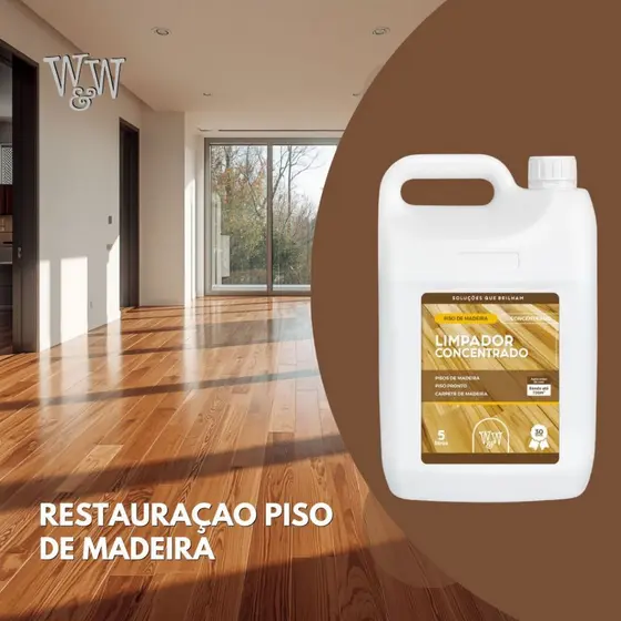 Limpador Concentrado Para Pisos De Madeiras W&w 5 Litros