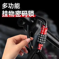 Trava de senha fixa para cestos, gancho para capacete, trava antirroubo para scooters elétricas, fivela de segurança par