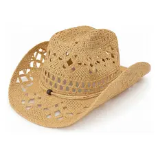 Chapéu Country Estilo Virginia Modelável Praia De Palha