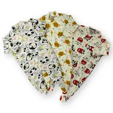 Kit Com 3 Maçacão de Bebe Estampado Malha Canelada Linha Basic Confortavel