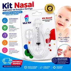Kit Nasal Infantil – Aspirador Nasal + Seringa Higiene e Descongestão Segura para Bebê
