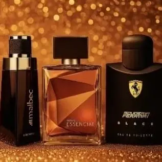 kit 03 perfumes masculino 100mls cada malbec-ferrari-essencial envio imediato