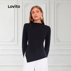 Lovito Blusa Feminina Manga Longa Sino TKB393BRL422