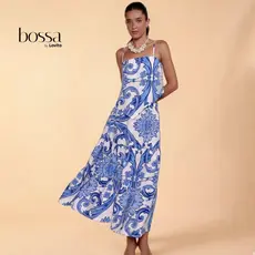 Lovito Bossa l Saia Longa Feminina Estampada em Viscose SKB575BRL605