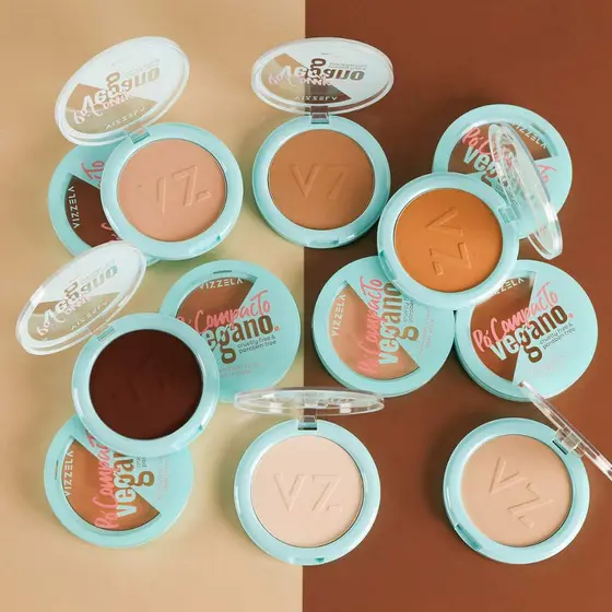 Pó Compacto Matte Controle Oleosidade Efeito Natural Vegano Original Vizzela