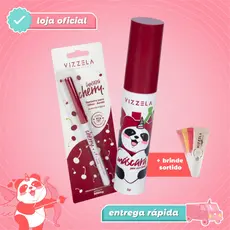 Kit Máscara Para Cilios Big No Panda Cherry + Lapiseira Cherry + BRINDE Original Vegano Vizzela