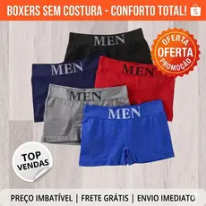 KIT 6 CUECAS BOXER MASCULINA