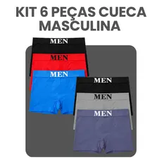 Kit 6 Cueca Boxer Masculina Confortável Não Aperta Leve Secagem Rápida P M G GG
