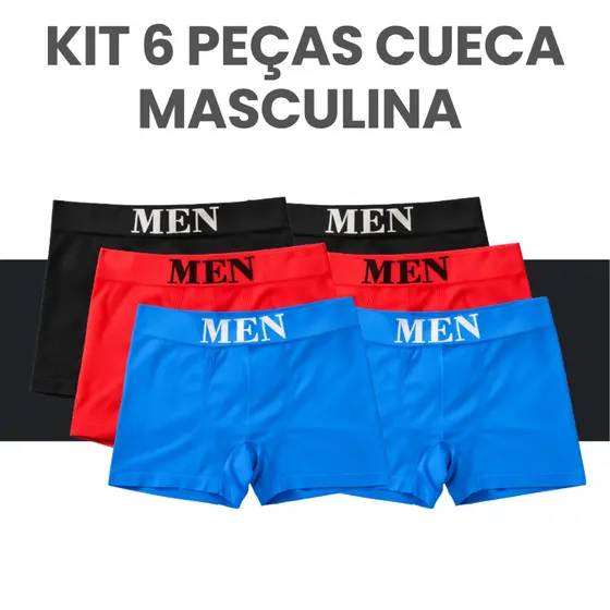 Kit 6 Cueca Masculina Boxer Básica Conforto Premium Dia A Dia