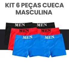 Kit 6 Cueca Masculina Boxer Básica Conforto Premium Dia A Dia