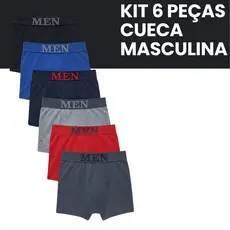 KIT 6 CUECAS BOXER MASCULINAS MICROFIBRA PREMIUM