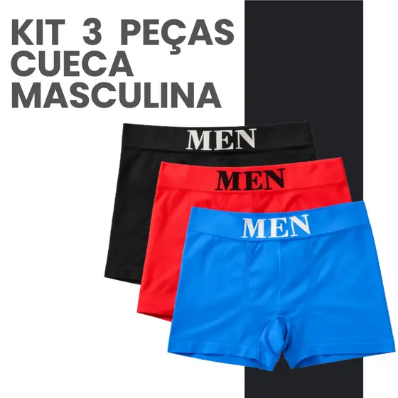Promoção Kit 3 Peças Cueca Masculina Adulto Premium Microfibra